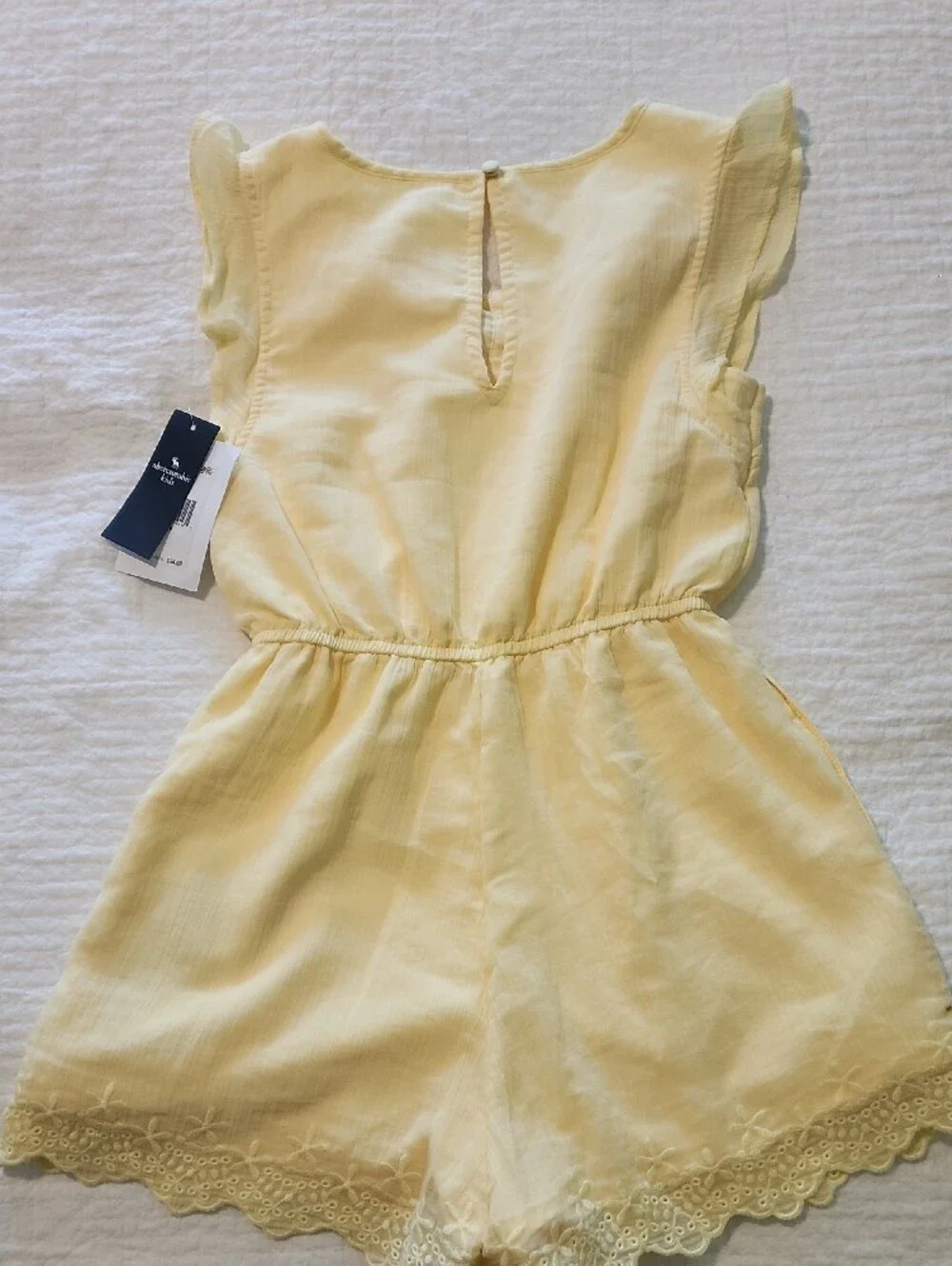 abercrombie kids Pale Yellow Eyelet Romper